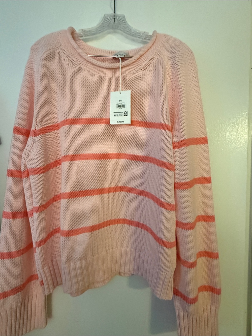 NWT Women’s Pink Striped Rollneck Sweater